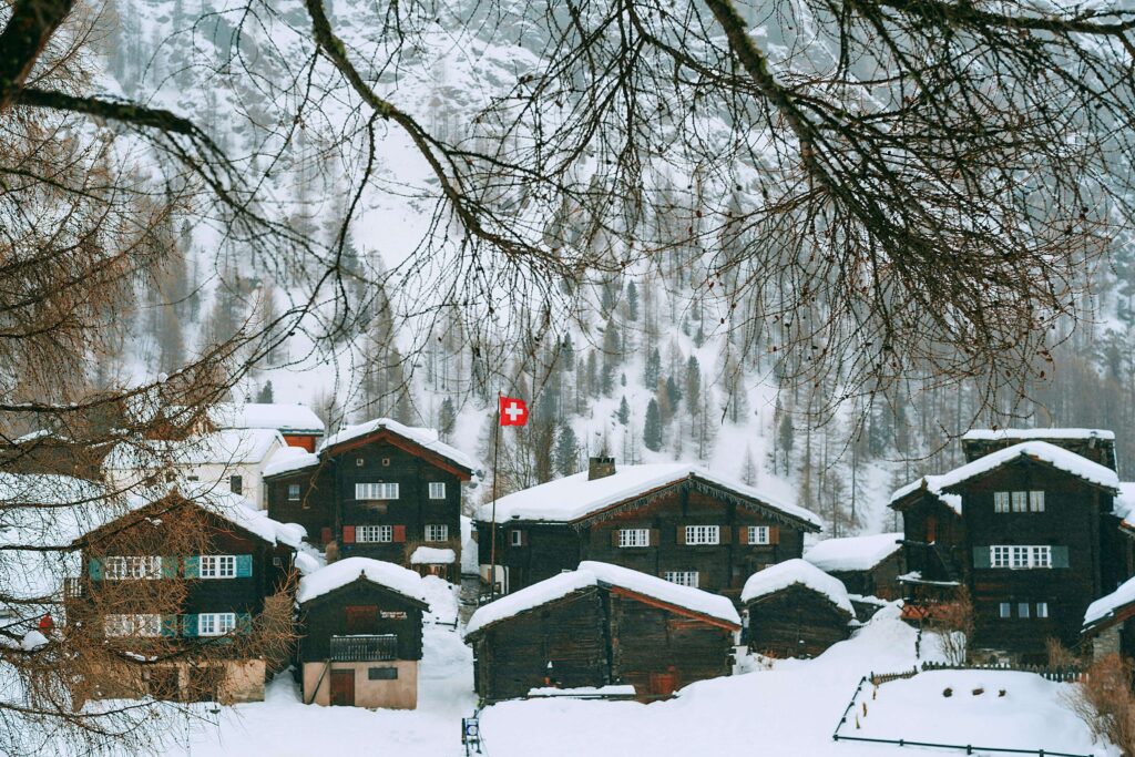 village in the snow